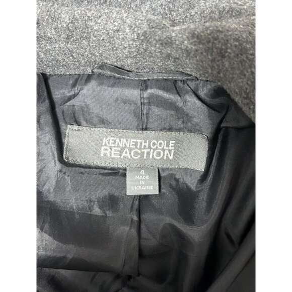 Kenneth Cole Reaction Wool Blend Military Style Gray Coat Womens Size 4 - Picture 4 of 7
